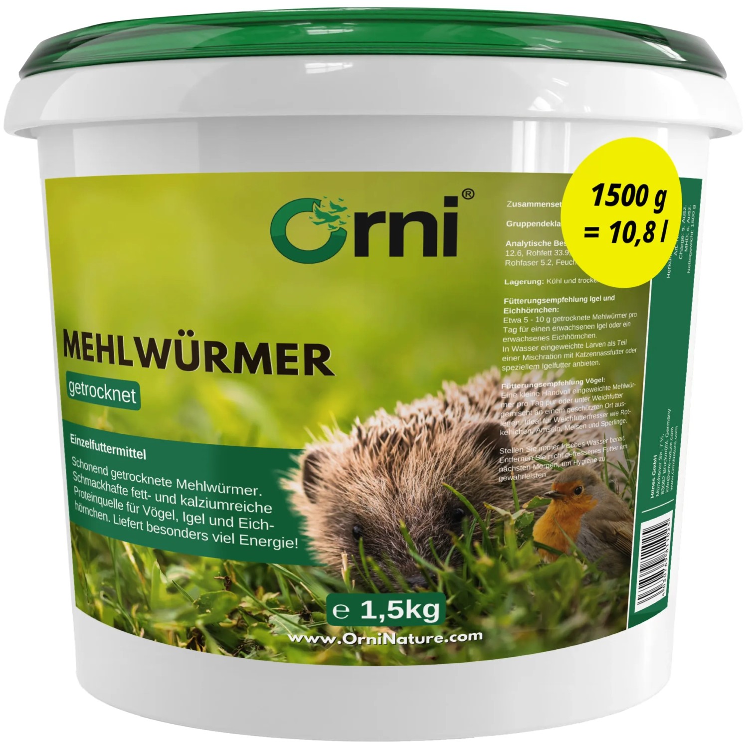Orni Mehlwürmer Insektenfutter Wildvogelfutter