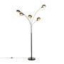 QAZQA Design-Stehlampe Schwarz mit Gold 5 Lichter Sixties Marmo_6