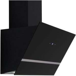 Respekta Dunstabzugshaube CH24060SAM, 60 cm, Schwarz, Glasfront. Kopffreihaube mit LED-Beleuchtung.