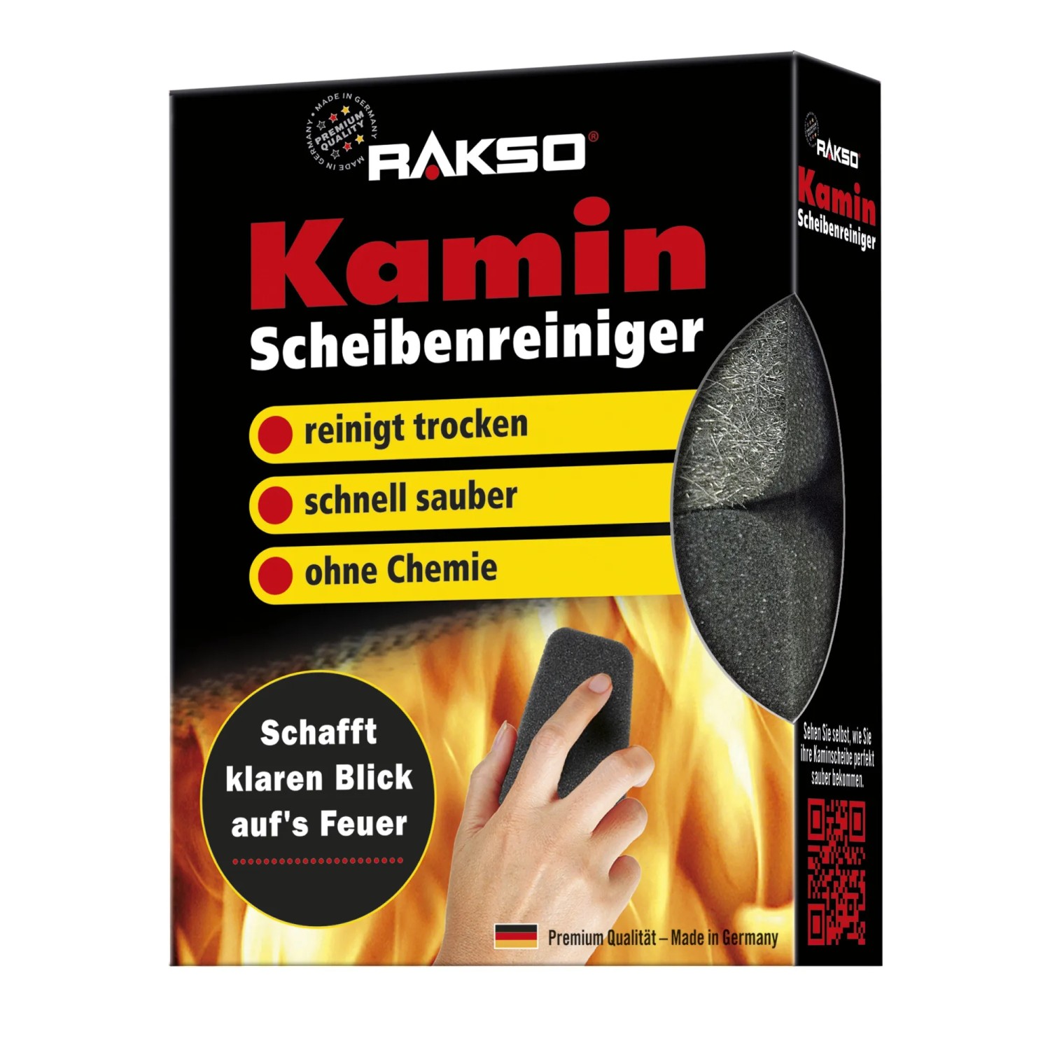 RAKSO Schwämme Kaminscheibenreiniger 1 x 2 Stück