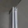 Detailaufnahme: Breuer Walk-In Duschwand Panorama, Chromprofil und Klarglas.