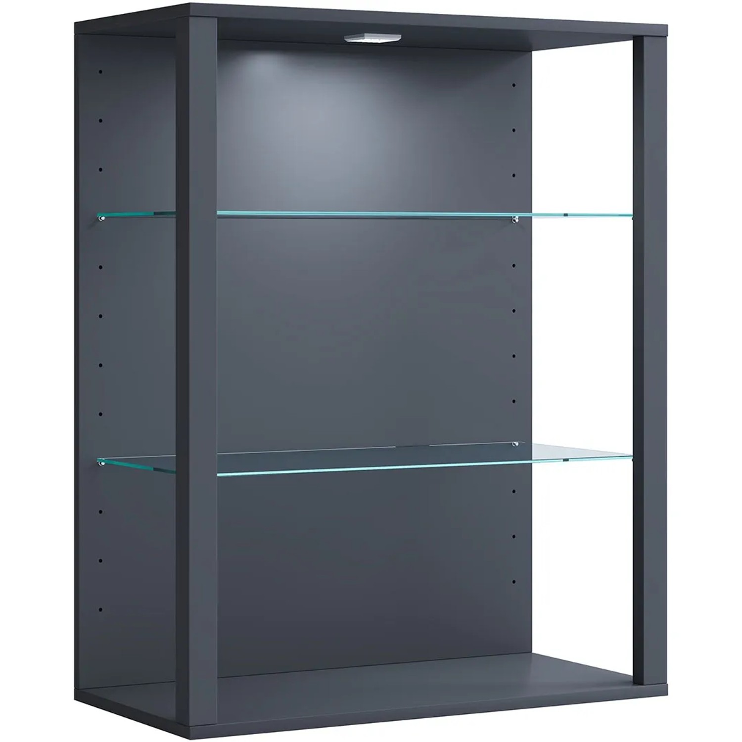 ebuy24 GlasolLW Vitrinenschrank Wandhängend Anthrazit