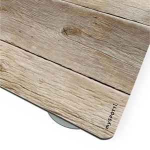 Myspotti Mini-Spritzschutzplatte in Holzoptik, 59x41 cm, für die Küche.