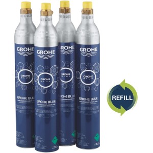 Grohe Blue Nachfüll-Set mit 4 CO2-Flaschen à 425g für Wassersprudler.