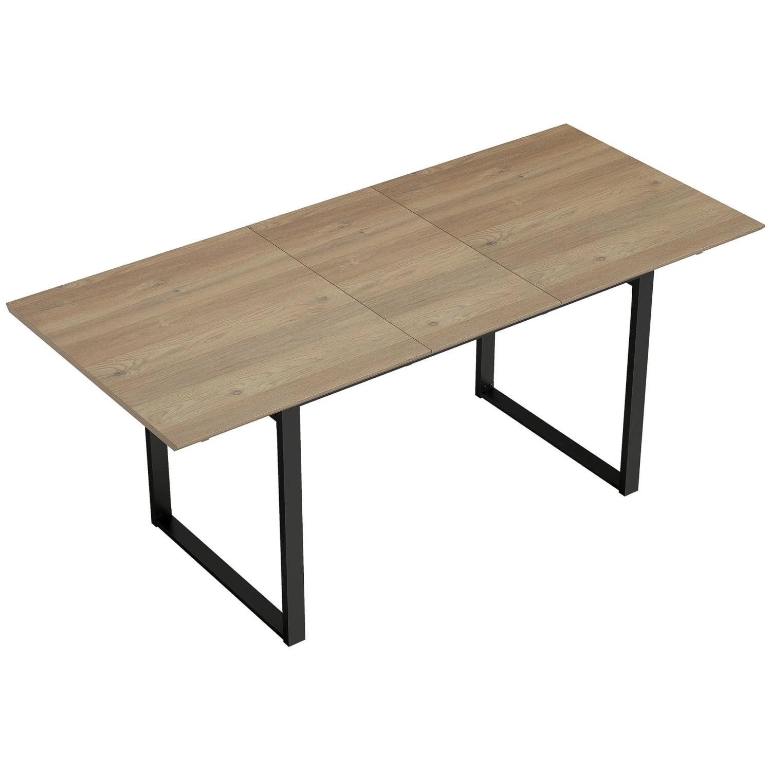 HOMCOM Extendable Dining Table MDF Stahl 180L x 80B x 75H cm Naturholz