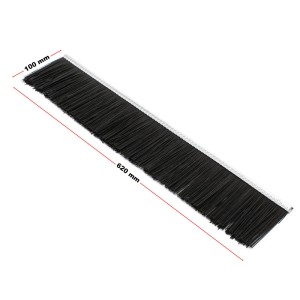 Schwarze Wiltec Ersatzbürste 62x10cm für Rasenkehrmaschine. Zubehör für Laubsammler & Aufsitzmäher.