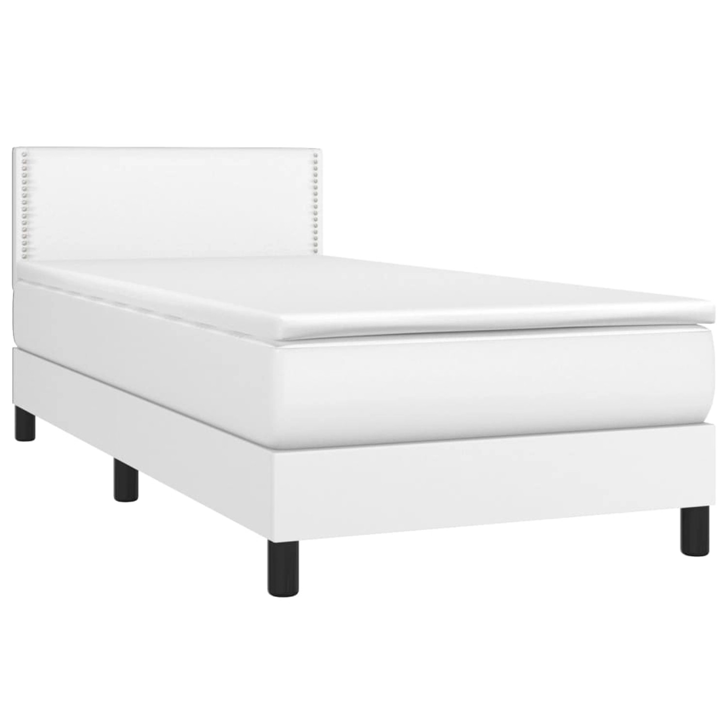 vidaXL Boxspringbett mit Matratze & LED Weiß 80x200 cm Kunstleder 3134130 günstig online kaufen