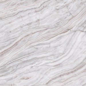 Detailansicht der hellgrauen Marmor Fototapete Factory V von Rasch, 2,65x2,65m.