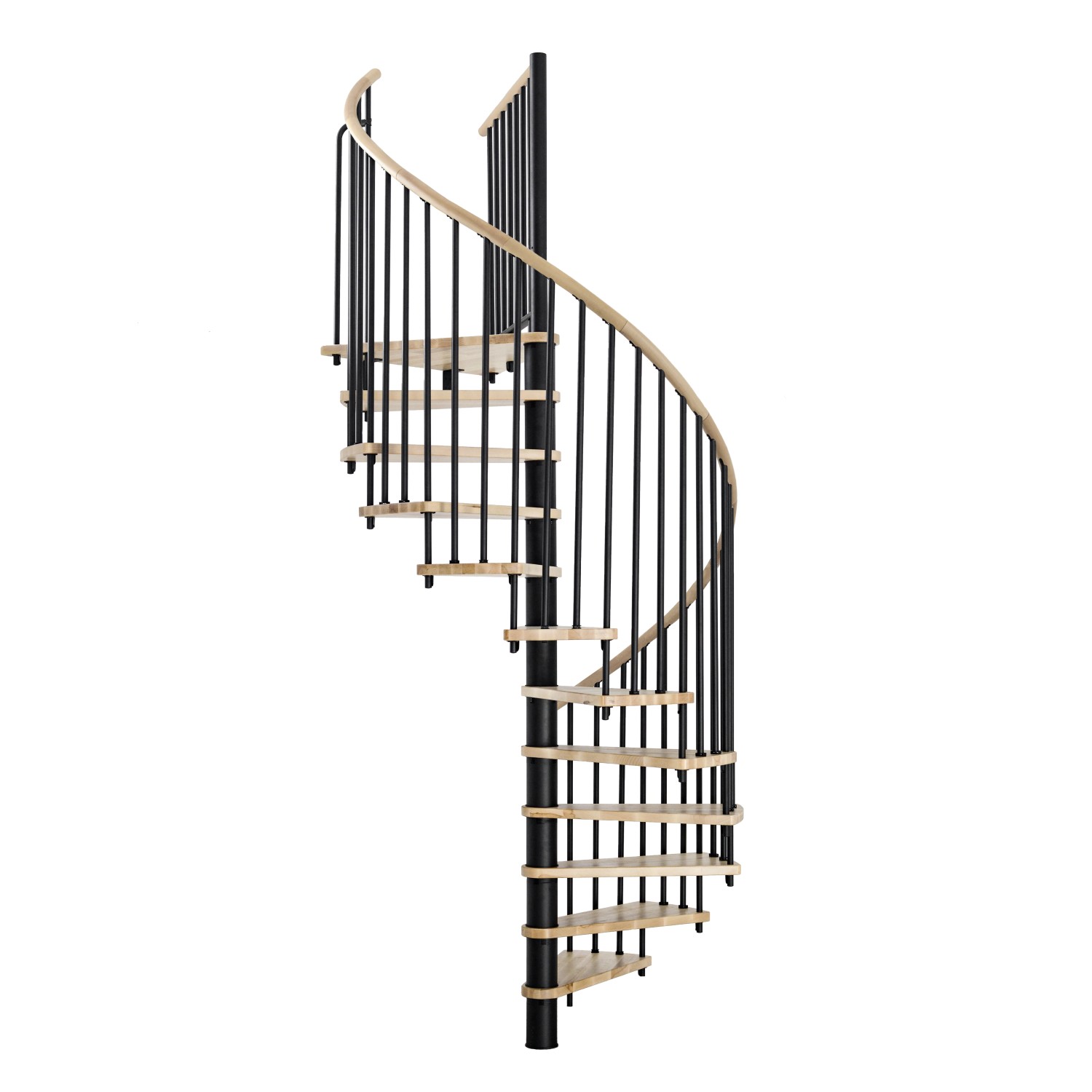 Minka Spindeltreppe Spiral Wood Eiche Schwarz Ø 160 cm Geschosshöhe bis 305 günstig online kaufen