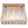 MCW Aufbewahrungsbox C25, naturbraun, mit 4 Fächern, Sichtfenster und Etikettenhalter.