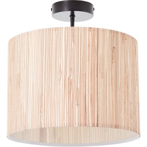 Brilliant Deckenleuchte Wimea, 30 cm, schwarz und Holz, aus Seegras.