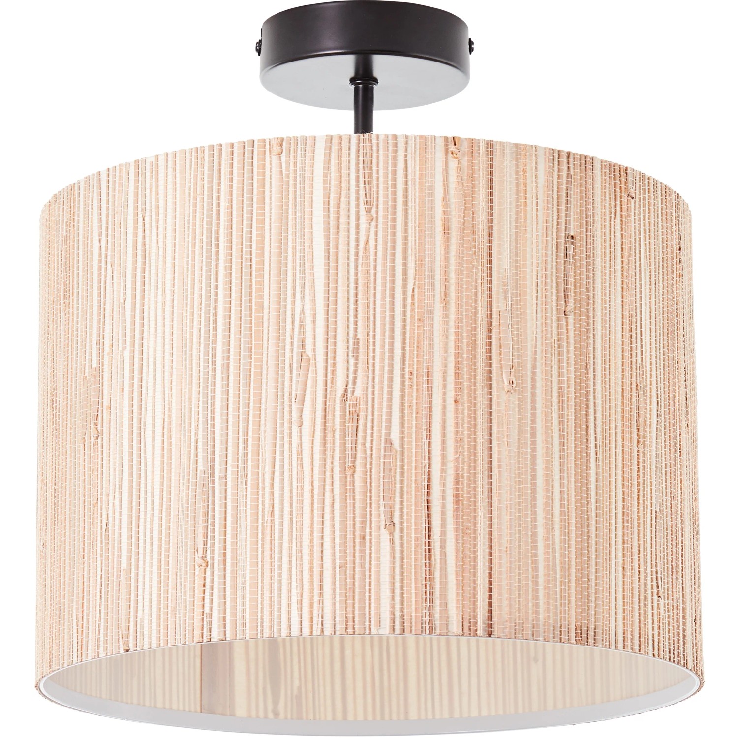Brilliant Deckenleuchte Wimea, 30 cm, schwarz und Holz, aus Seegras.