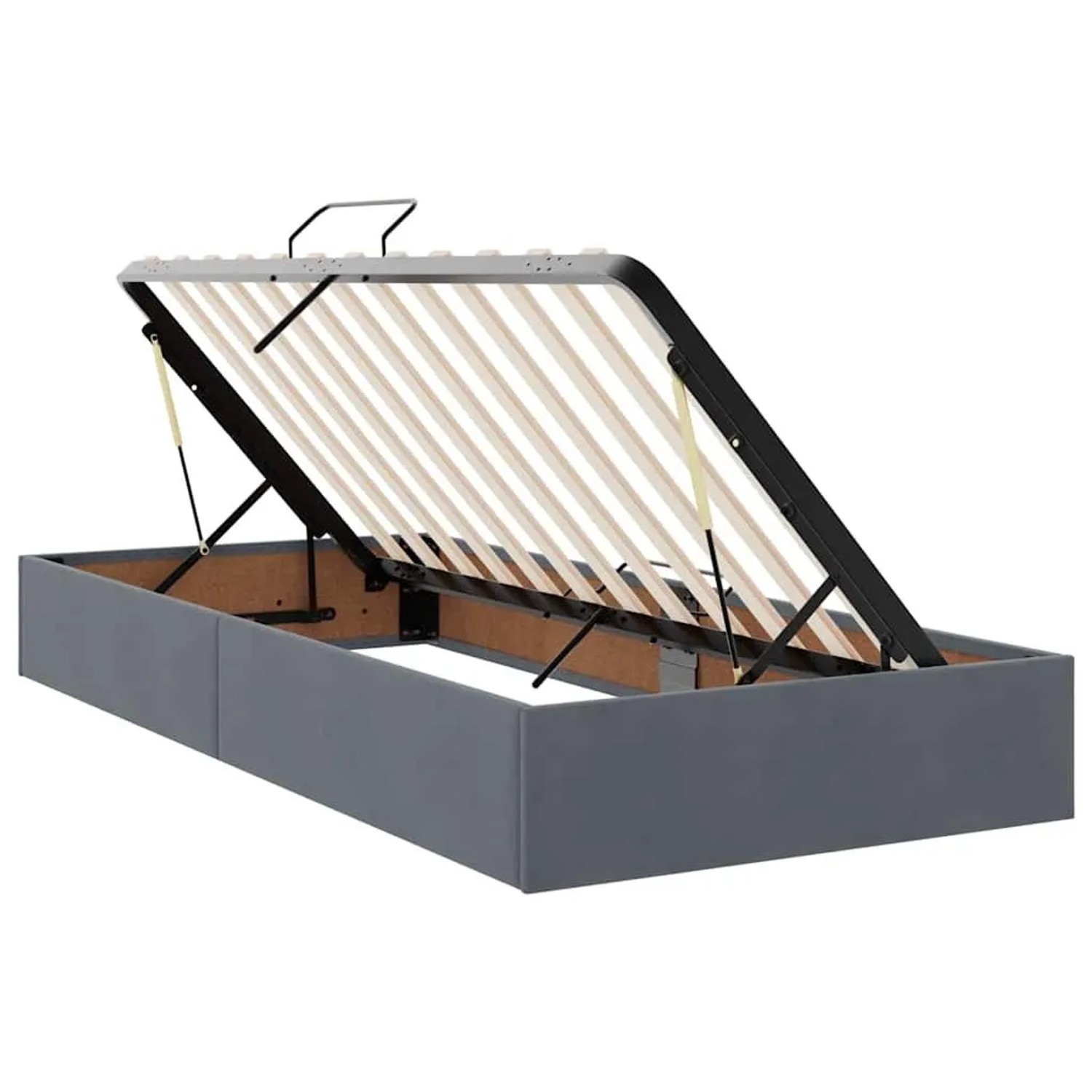 vidaXL Bett mit LED-Lichtleisten Dunkelgrau 200 x 200 cm Samt 3372888_8