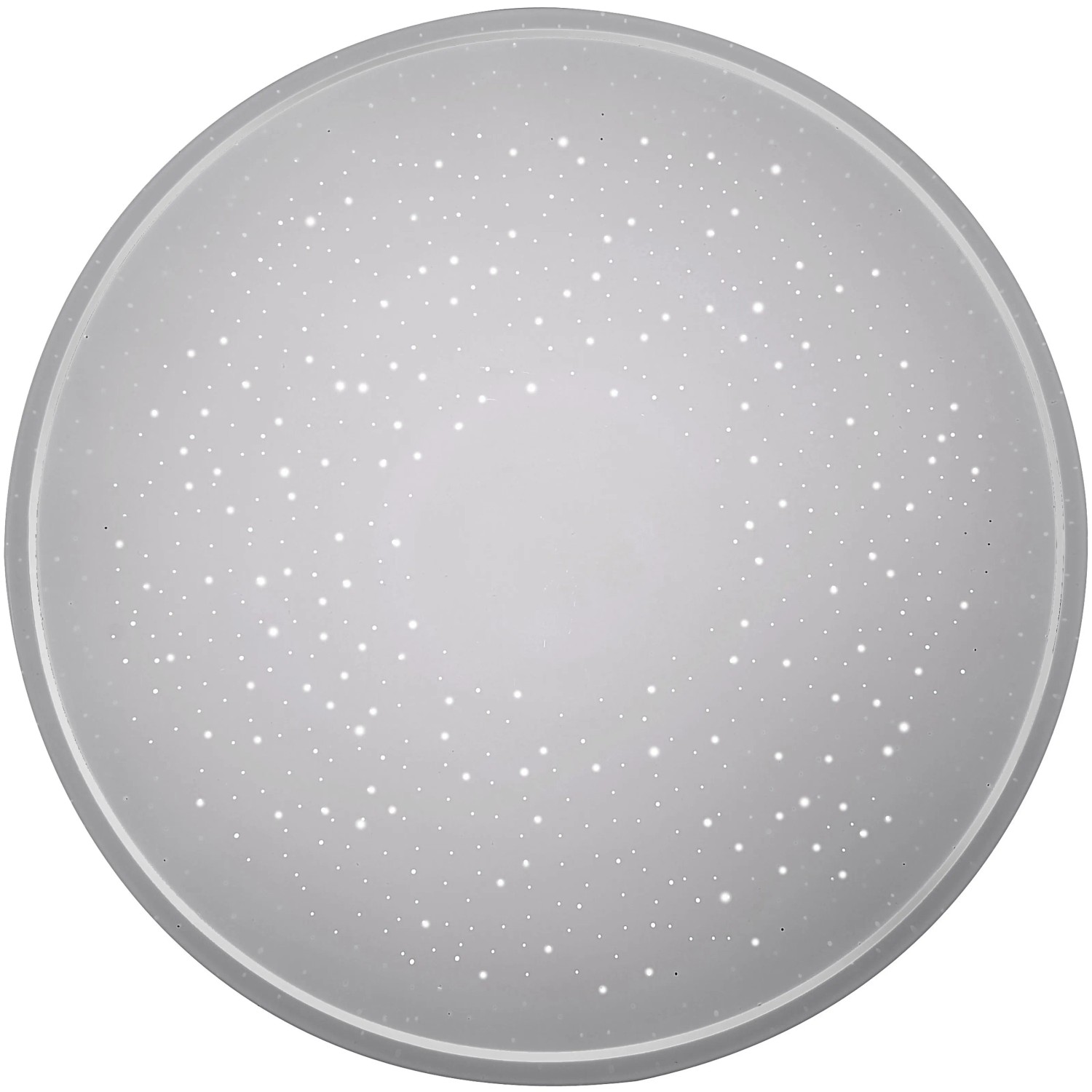 Weiße LED-Deckenleuchte Jupiter Ø 44 cm mit Sternenhimmel-Effekt für stimmungsvolle Beleuchtung.