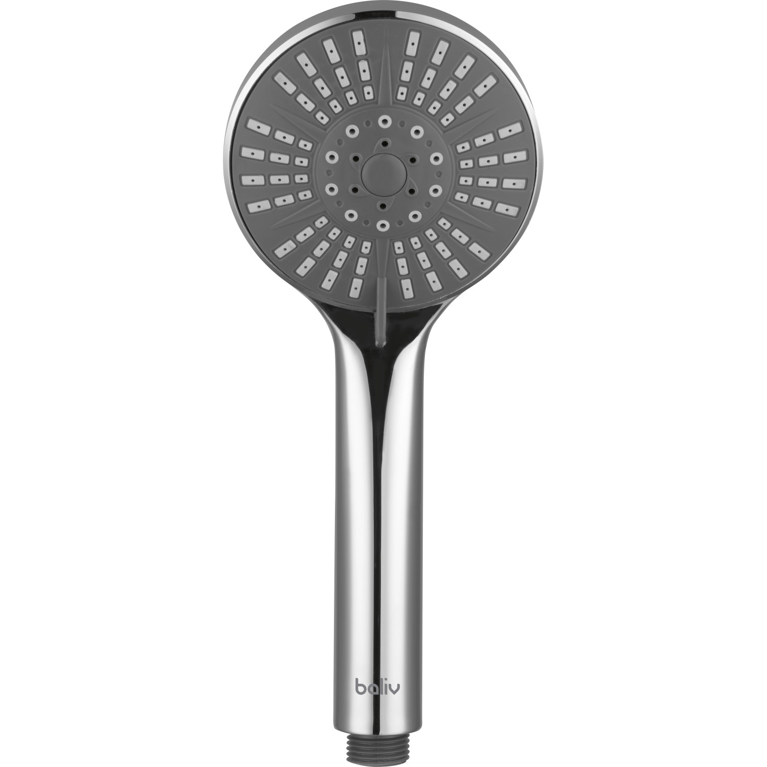 baliv Handbrause HBR-100.20, verchromt/anthrazit, mit 5 Strahlarten und Antikalk-Noppen.