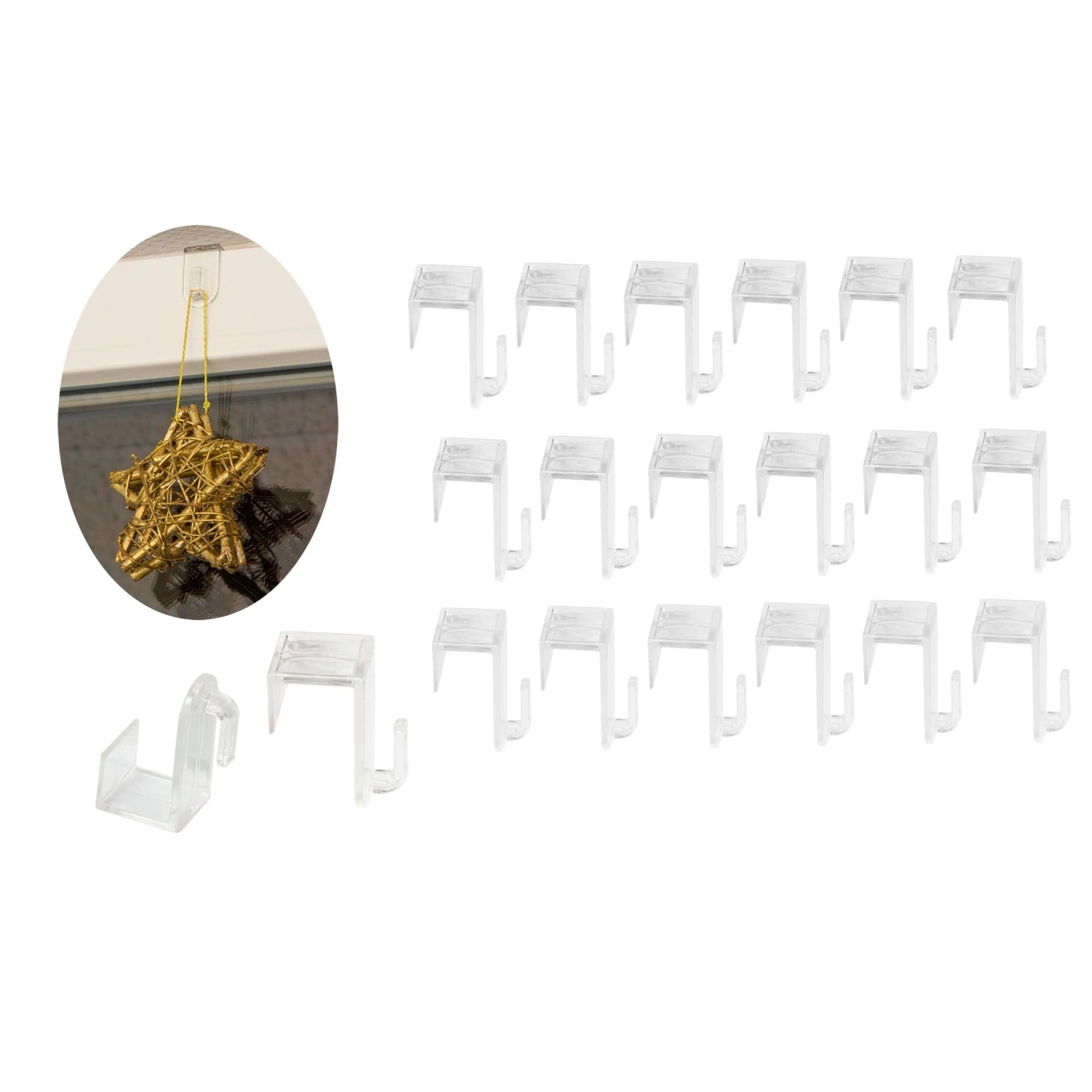 BigDean 24er Set Fenster Und Türhaken Aus Transparentem Kunststoff Unauffällig & Effizient Für Ein Fensterfalz Von Max. 1,7 Cm Ideal