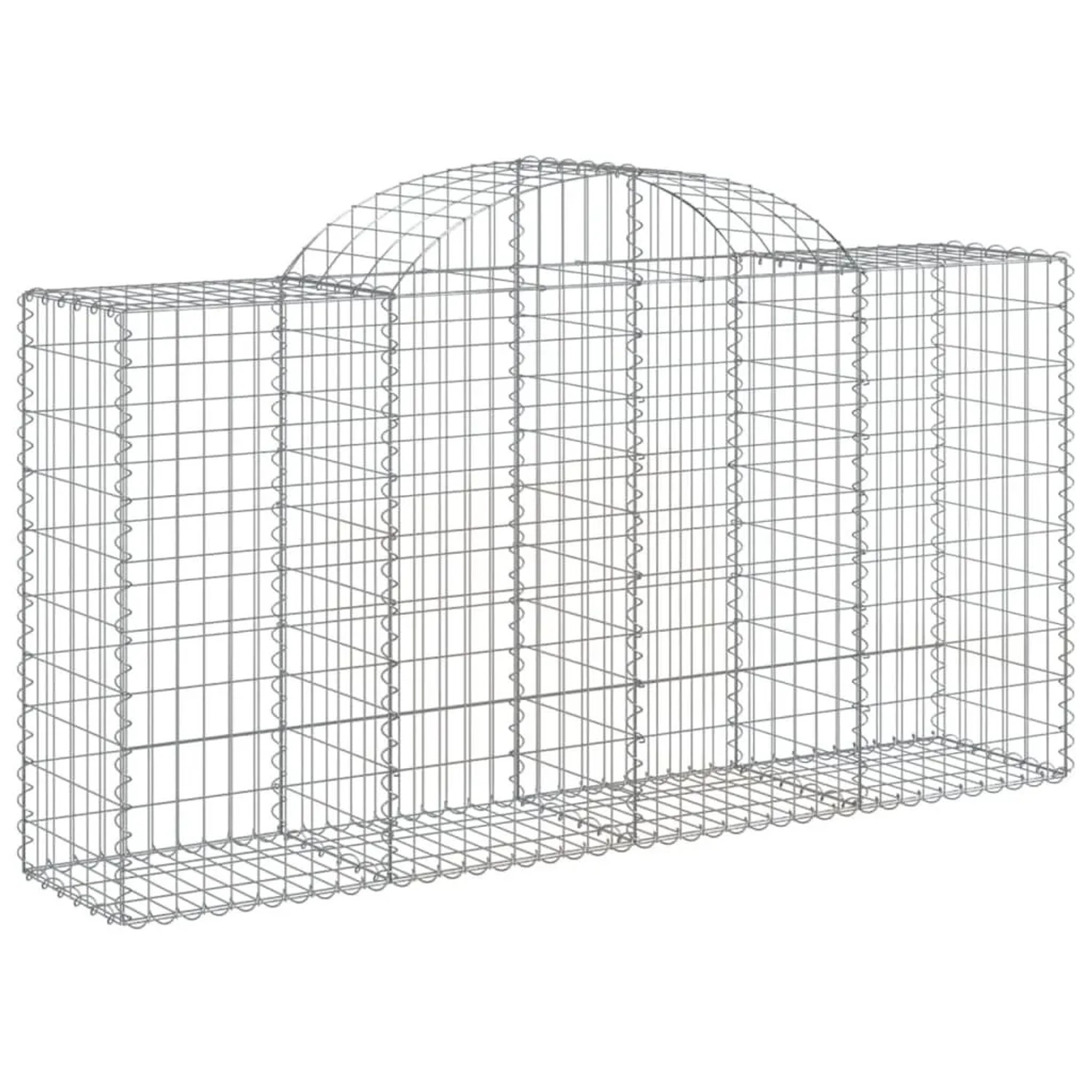 vidaXL Gabionen mit Hochbogen 12 Stk 200x50x100/120cm Verzinktes Eisen 3146330