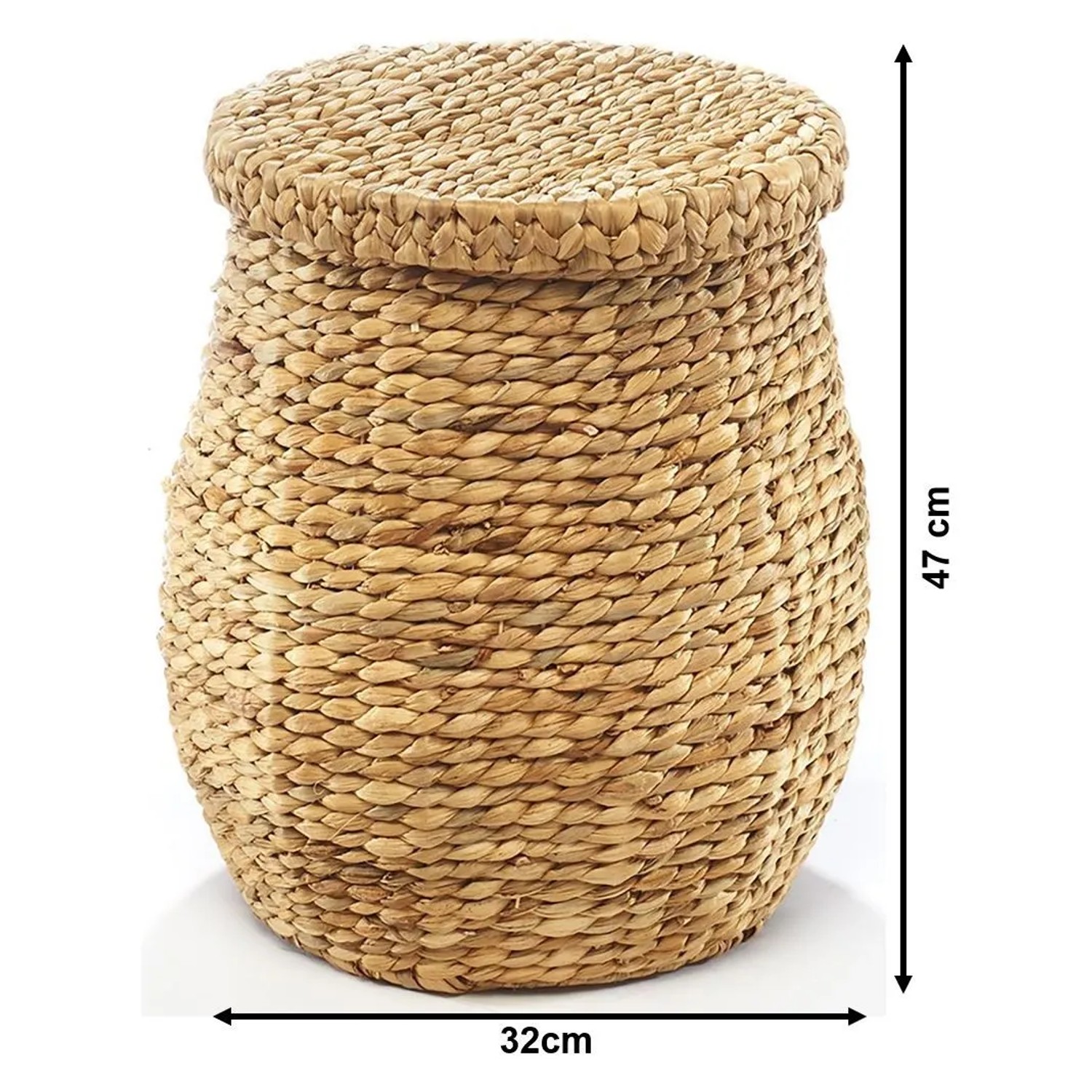 Kobolo Aufbewahrungskorb Wäschekorb aus Geflochtener Wasserhyazinthe_2
