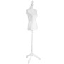Weiße Schneiderpuppe, Torso weiblich, höhenverstellbar, 77x38x168 cm.