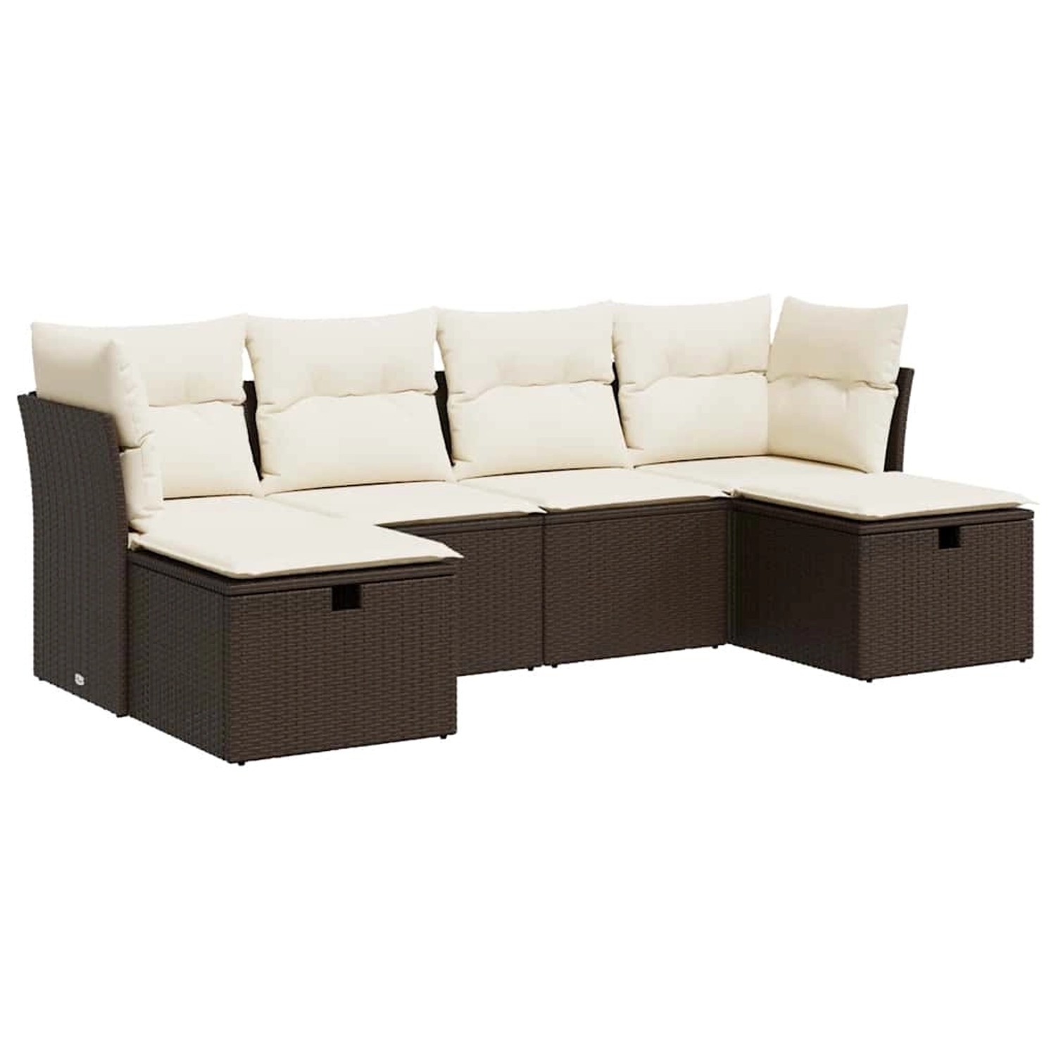 vidaXL 6-Tlg Garten-Sofagarnitur mit Kissen Braun Poly Rattan 3325329 günstig online kaufen