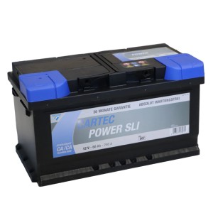 Cartec Power SLI Autobatterie 80 Ah, 740 A, wartungsfrei und langlebig für zuverlässige Startkraft.
