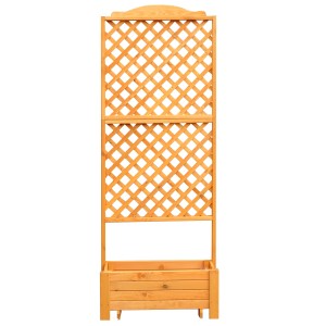 Promadino Rankkasten Romantica mit Rankgitter aus Kiefernholz, 80x38x210cm.