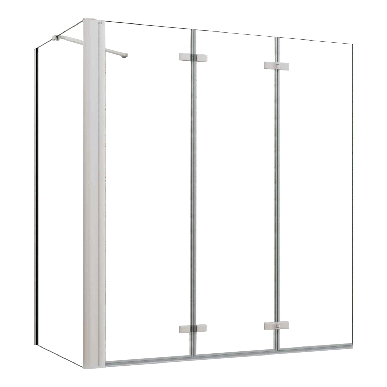 AICA 130x140cm Weiß Badewanneaufsatz 3-tlg. Faltwand Duschwand mit 75cm Sei günstig online kaufen