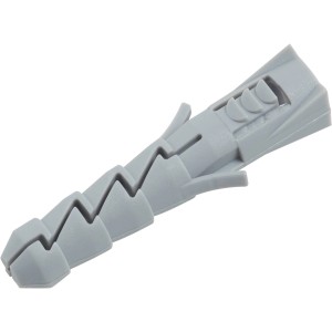 Grauer LUX Spreizdübel, 10x50 mm, 8er-Set, aus Kunststoff für Beton und Ziegel.