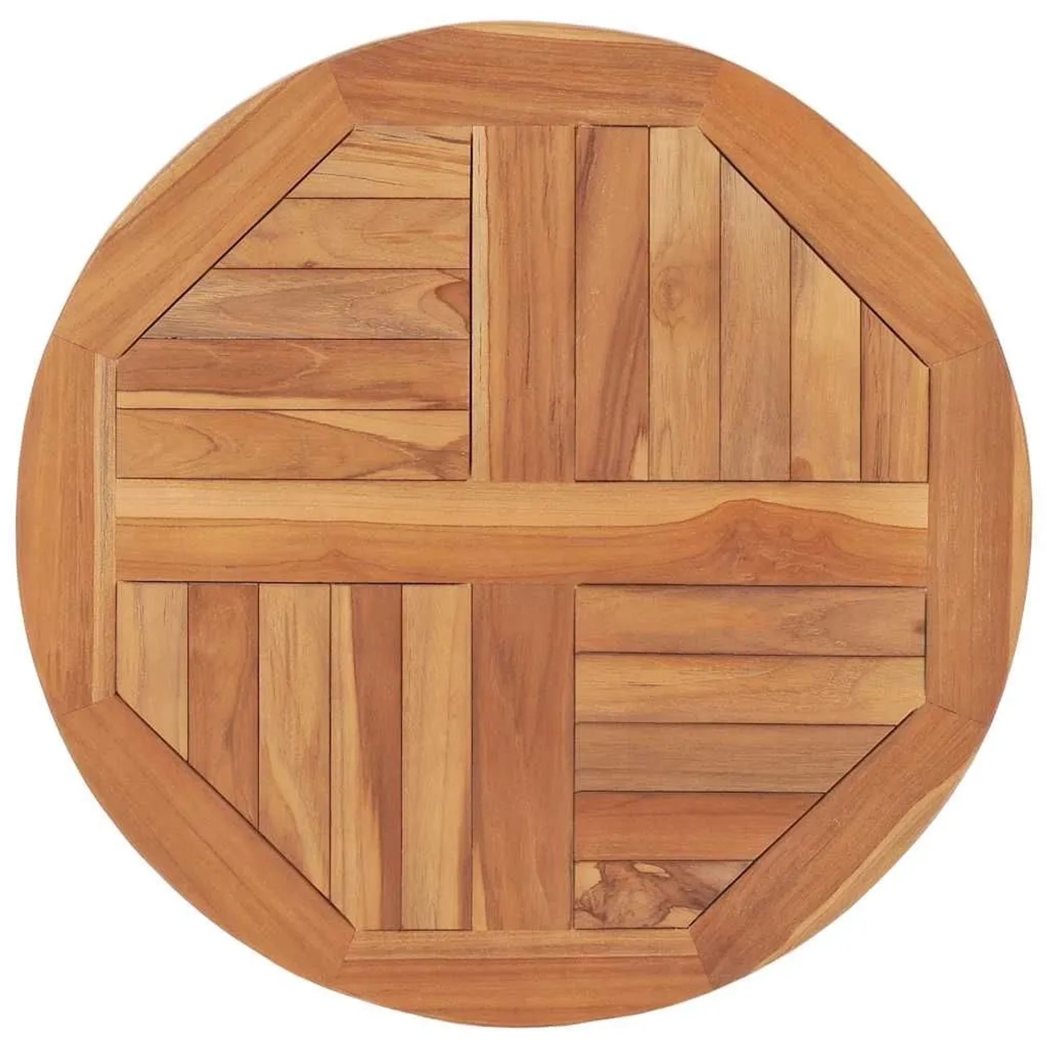 vidaXL Tischplatte Massivholz Teak Rund 2,5 cm 60 cm 48984