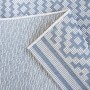 Detailansicht Primaflor Outdoorteppich Eldorado Quadra, 160x230cm, blau-weiß gemustert.