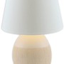 Weiße Näve Tischleuchte Sullivan aus Keramik mit Textilschirm, Ø 20 cm. Nachttischlampe.