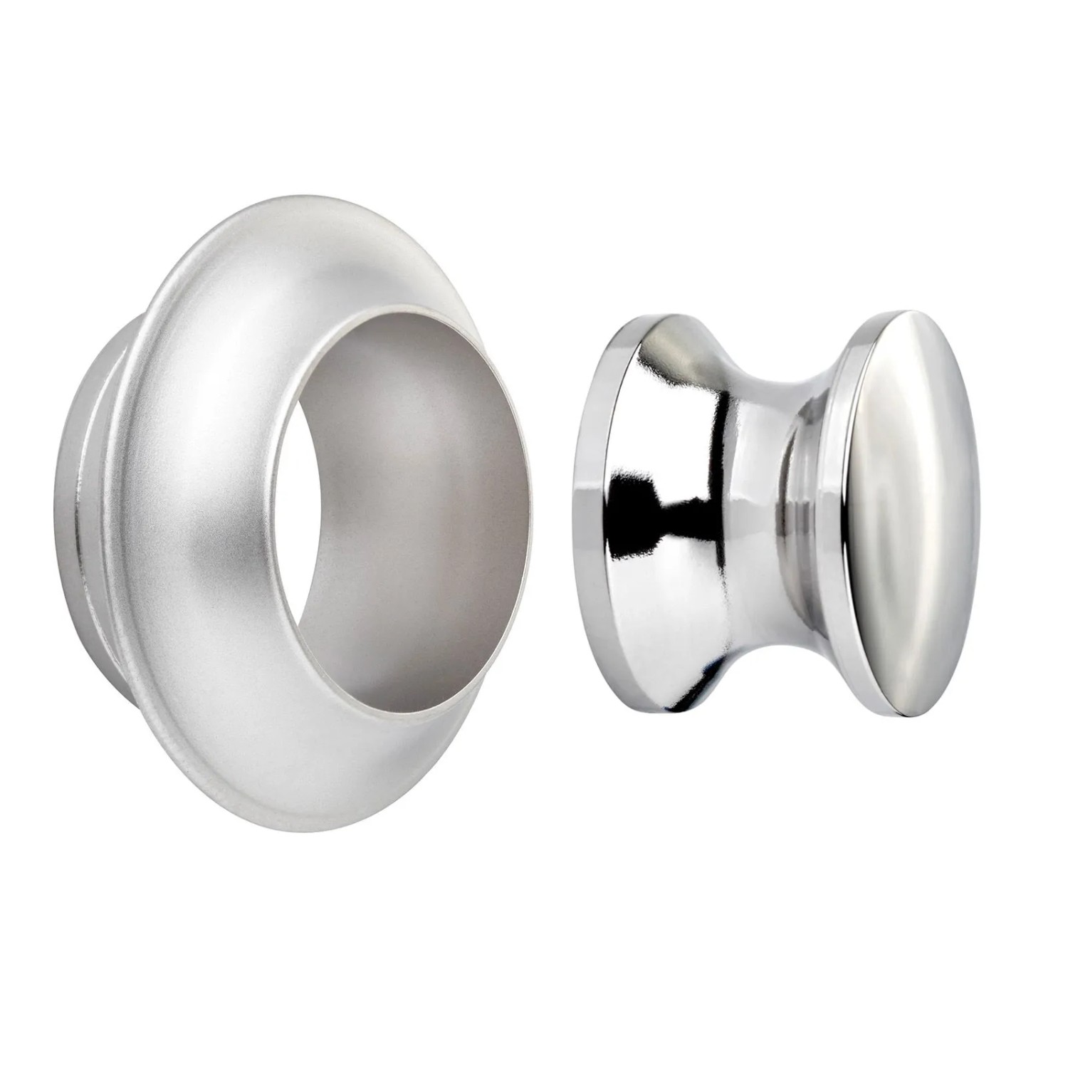 SOTECH Push Lock Druckknopf Ø23 mm Edelstahloptik inkl. Rosette für 13 mm Türstärke Passend für Drehstangen Schloss Aufbauschloss