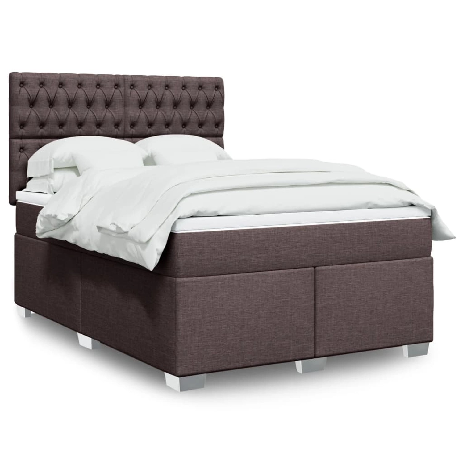 vidaXL Boxspringbett mit Matratze Dunkelbraun 140x200 cm Stoff 3292821 günstig online kaufen
