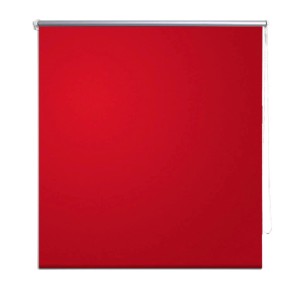 Rotes Verdunklungsrollo 60x120 cm für Fenster, blickdicht mit Kettenzug.