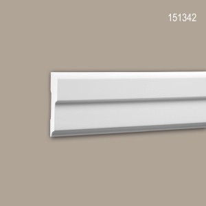 Weiße PROFHOME Wand- und Friesleiste (200 cm x 1,5 cm x 7,5 cm) für Paneel-Zubehör.