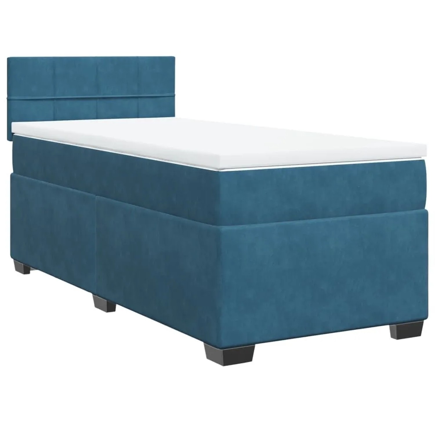 vidaXL Boxspringbett mit Matratze Blau 100x200 cm Samt 3288538 günstig online kaufen