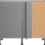 Optifit Eckunterschrank Mats825 in Basaltgrau, 100/65x87x58,4 cm, für optimale Küchenecknutzung.