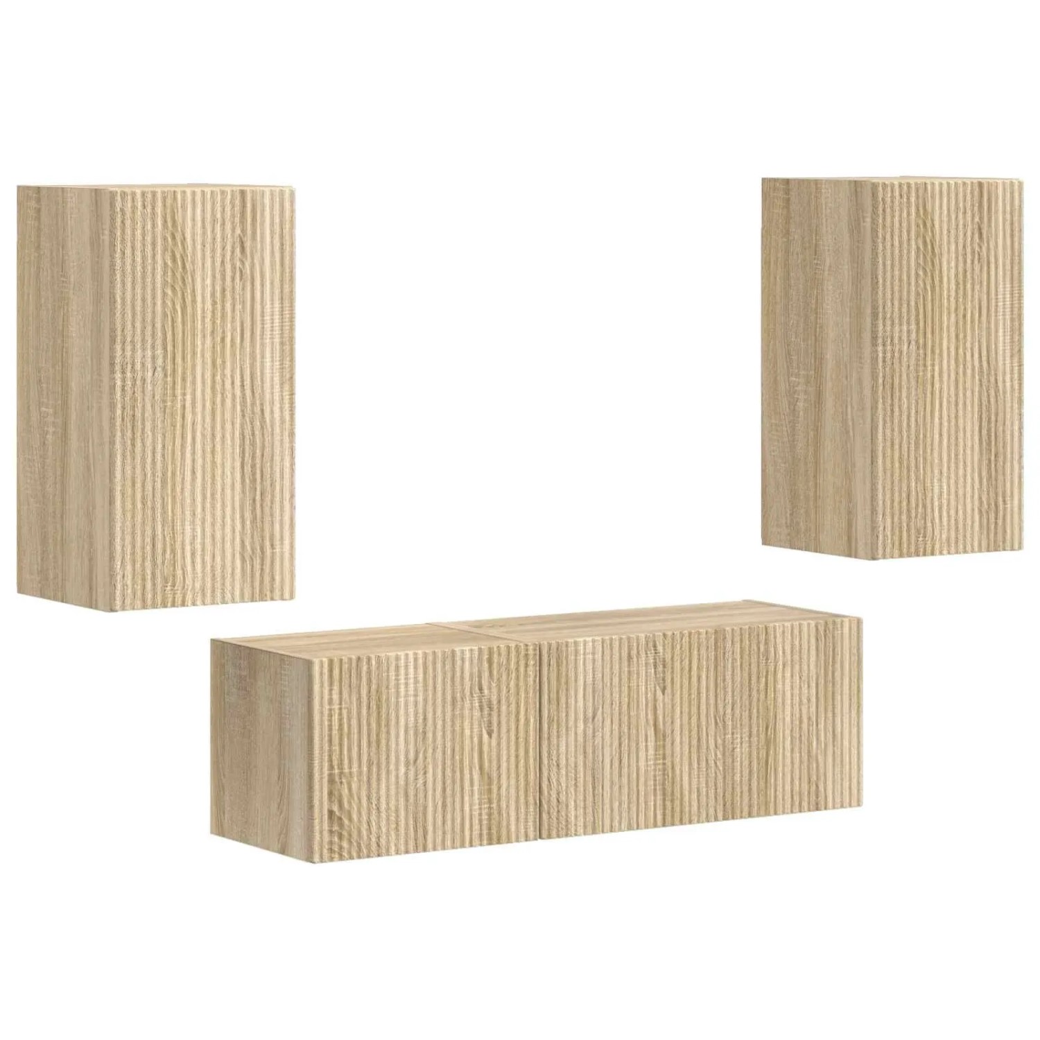 vidaXL TV-Wandregal-Set Wandmontiert 4 Stk Sonoma-Eiche Holzwerkstoff 3408909