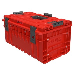 Roter PROREGAL QBRICK Werkzeugkasten One mit Deckelgriff und Klemmverschlüssen.