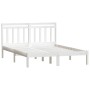 Weißes Massivholzbett 140x190 cm mit Lattenrost und Kopfteil