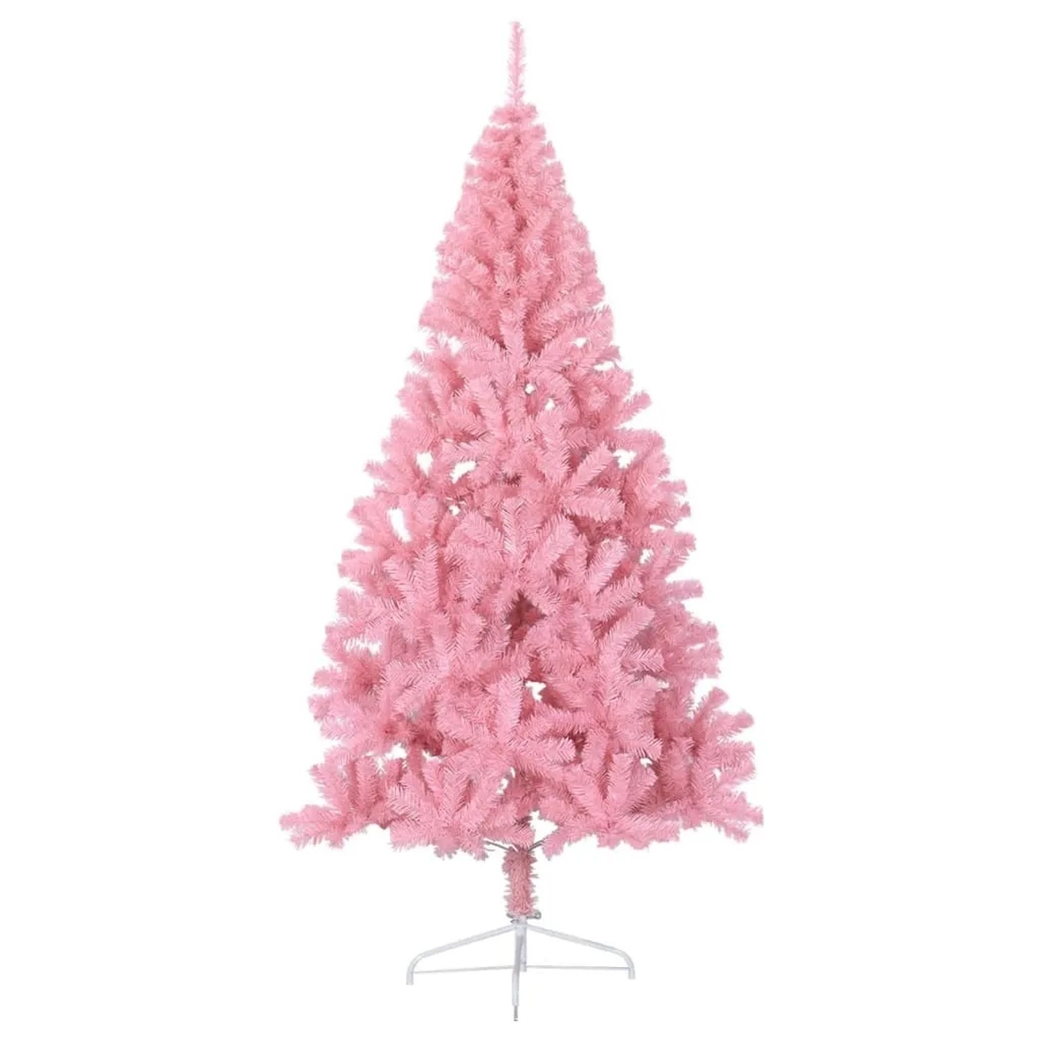 vidaXL Künstlicher Halb-Weihnachtsbaum mit Ständer Rosa 180 cm PVC
