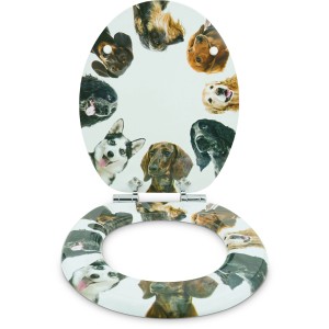 Sanfino WC-Sitz Ring of Dogs: Toilettendeckel mit Hunde-Motiv und Absenkautomatik.
