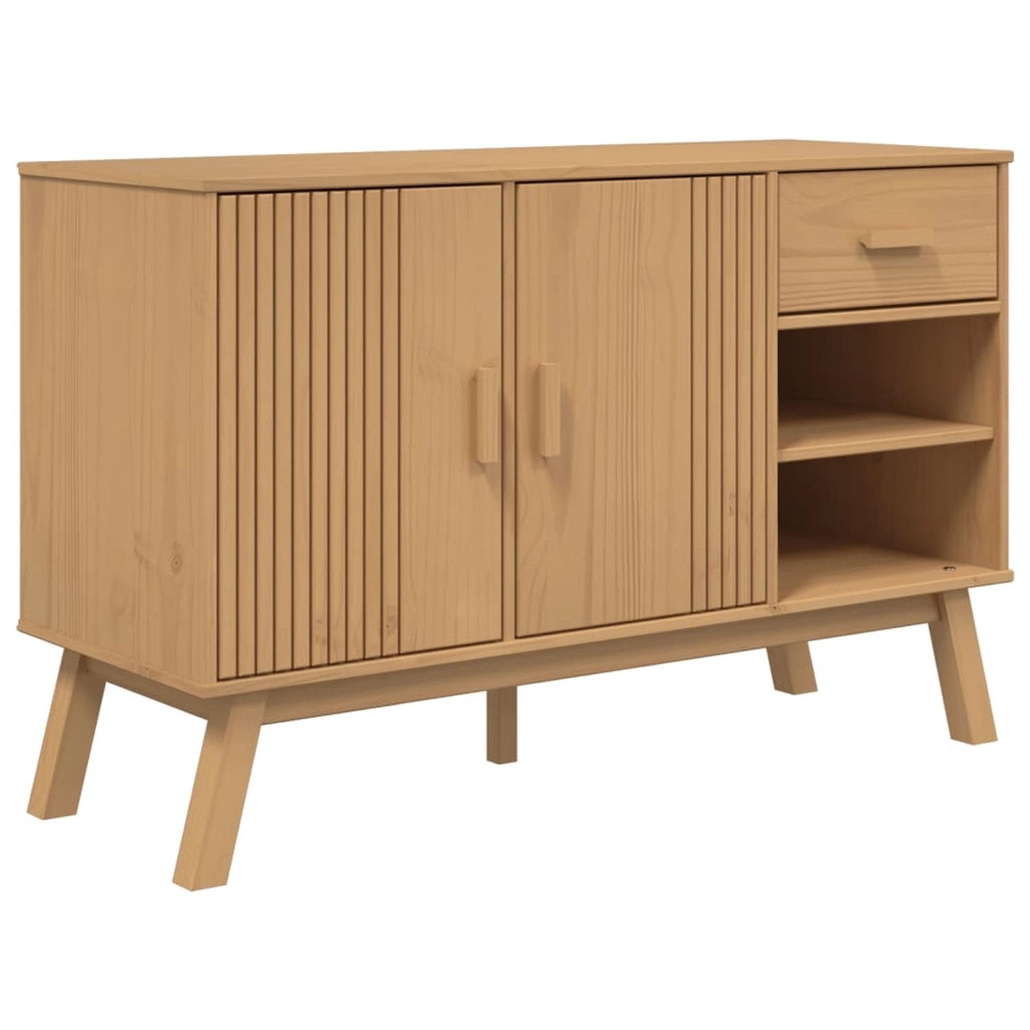 vidaXL Sideboard OLDEN Braun 114x43x73,5 cm Massivholz Kiefer 358606