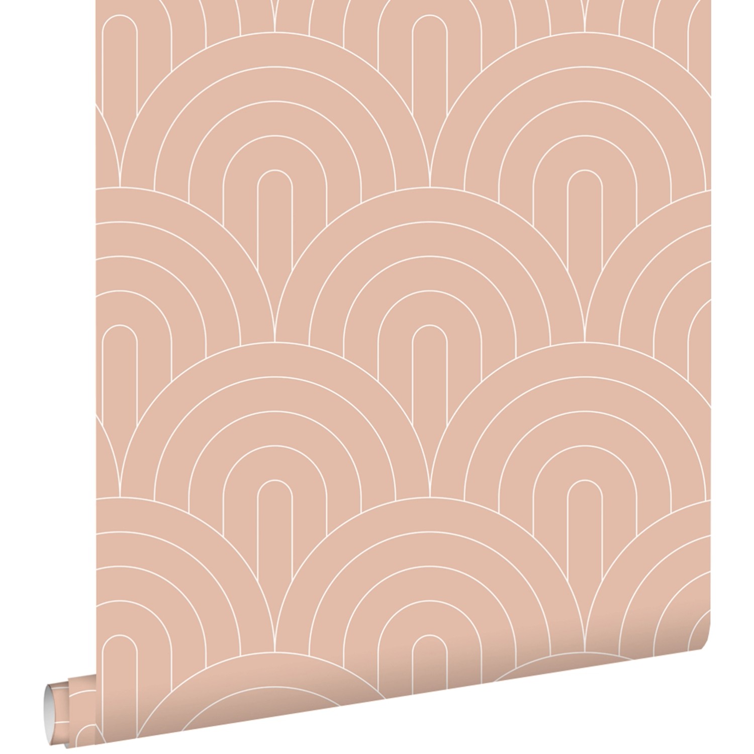 ESTAhome Tapete Art Decó Muster Pfirsichrosa 53 cm x 10.05 m günstig online kaufen