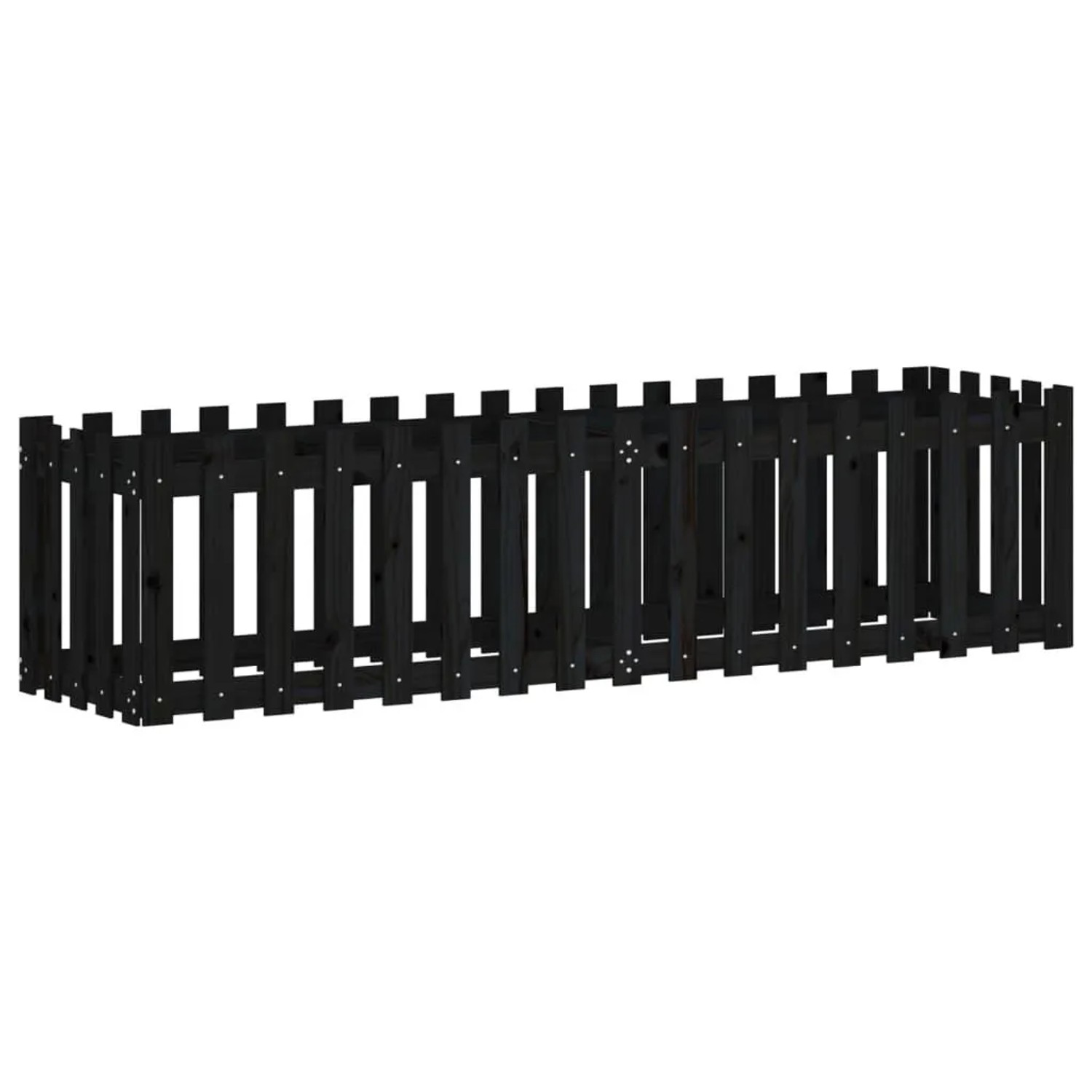 vidaXL Hochbeet Latten-Design Schwarz 200x50x50 cm Massivholz Kiefer 832509