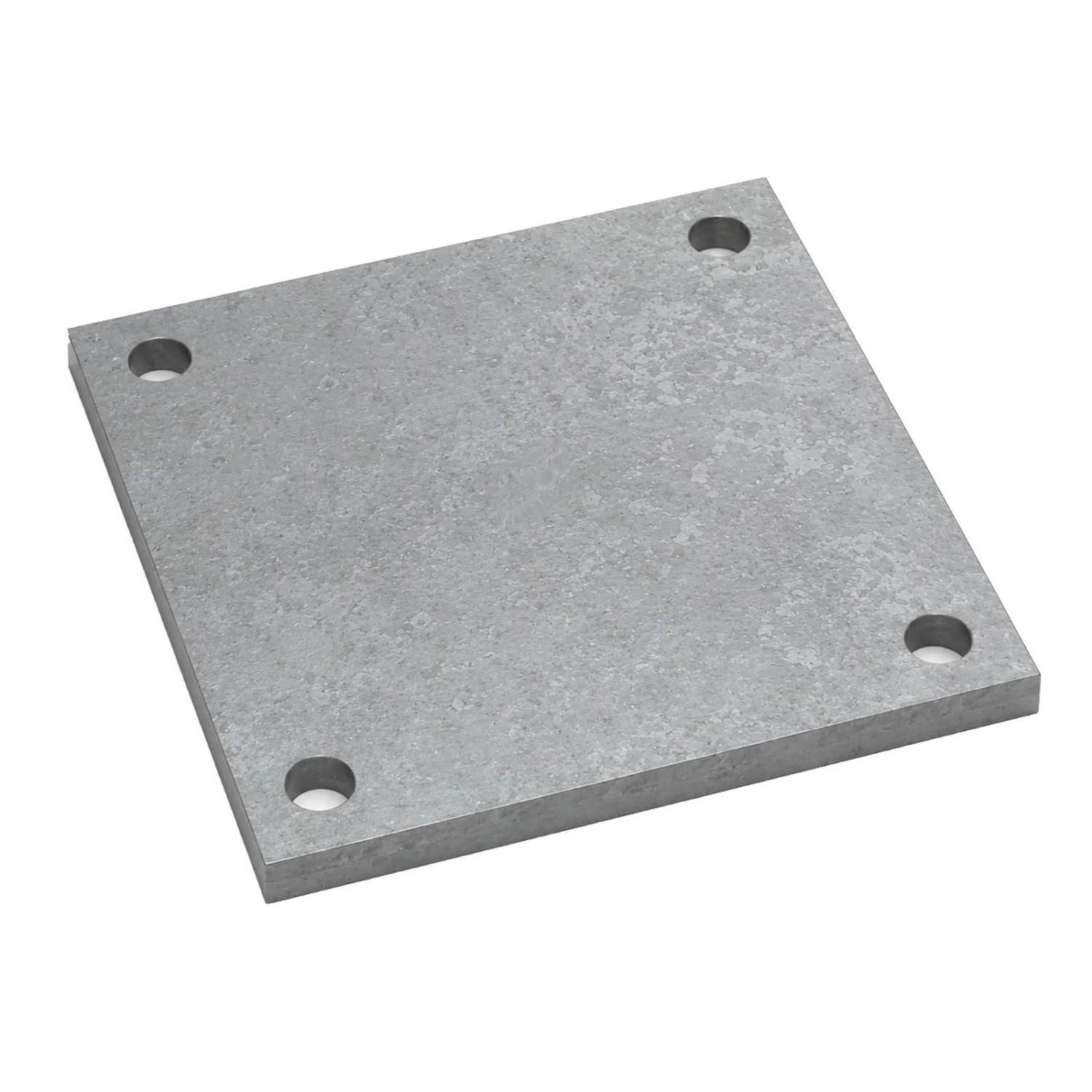 SOTECH Anschweißplatte 150 x 150 x 8 mm Stahl Q235 Schwarz Unbehandelt 4 Befestigungslöcher Ø13 mm