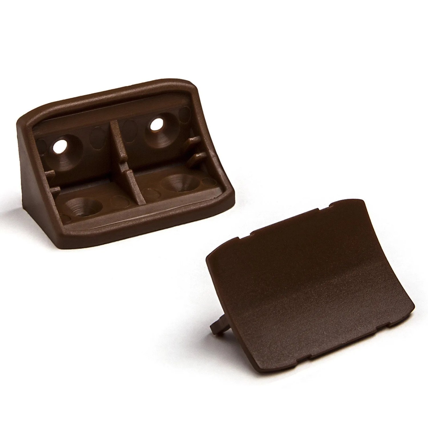 SOTECH 100 Stück Korpusverbinder 24 x 24 x 44 mm mit Abdeckkappe Hellbraun