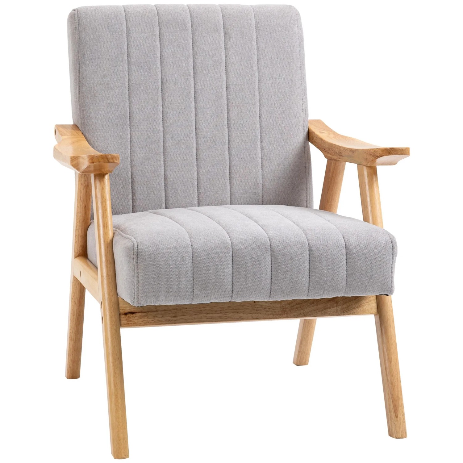 HOMCOM Polsterstuhl mit Armlehnen im Skandi-Design 68 x 74 x 82 cm