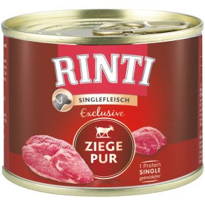 Rinti Singlefleisch Exclusive Ziege, 185g Dose Hunde-Nassfutter für sensible Hunde.