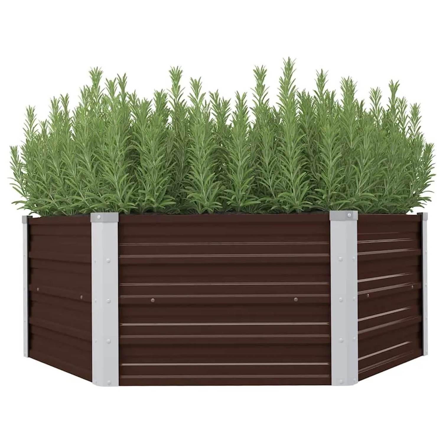 Furnicato Hochbeet Braun 129 X 129 X 45 Cm Verzinkter Stahl